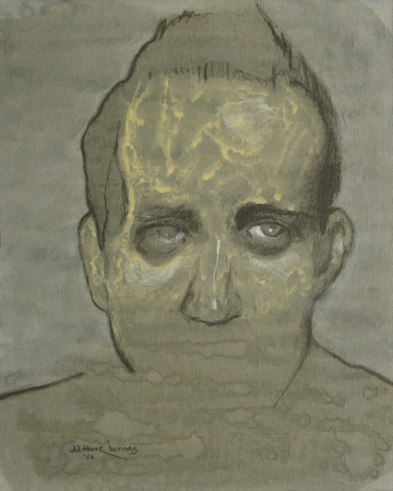 pencil portrait man's face distortions freestyle