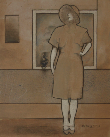 pencil portrait fashionable woman