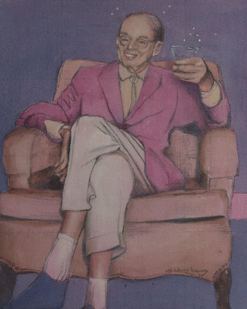 pencil drawing acrylic painting old man parties hardy