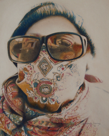 portrait with mask and sunglasses