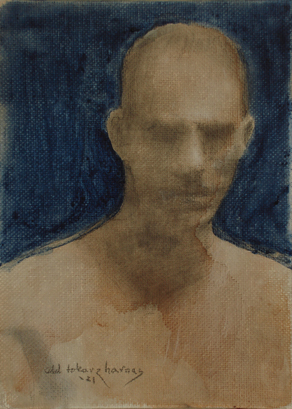 drawing man's portrait in shadow