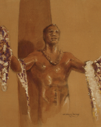 drawing Duke Kahanamoku statue