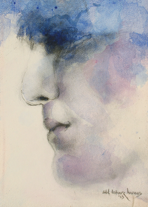 mixed media portrait of a young man