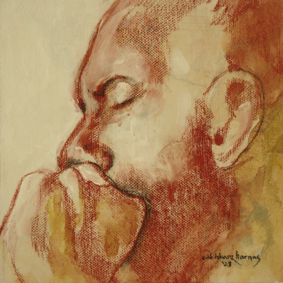 artwork of man smoking something