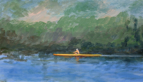 kayak paddler on Ala Wai Canal