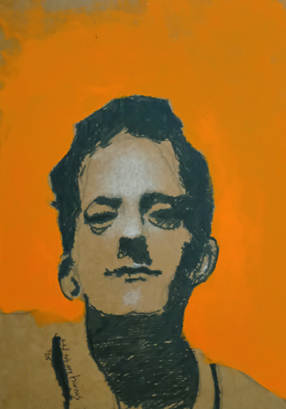 man's portrait with yellow background