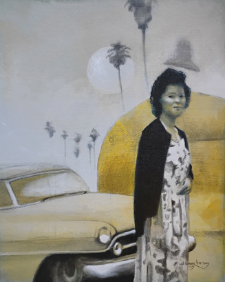 a woman in a black sweater